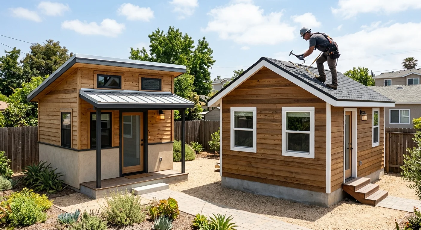 Detached San Diego ADUs with shed and gable roof forms
