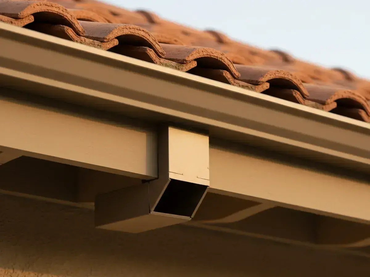 Gutters detail work on a San Diego County home
