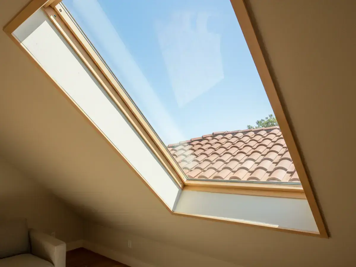 Skylights detail work on a San Diego County home